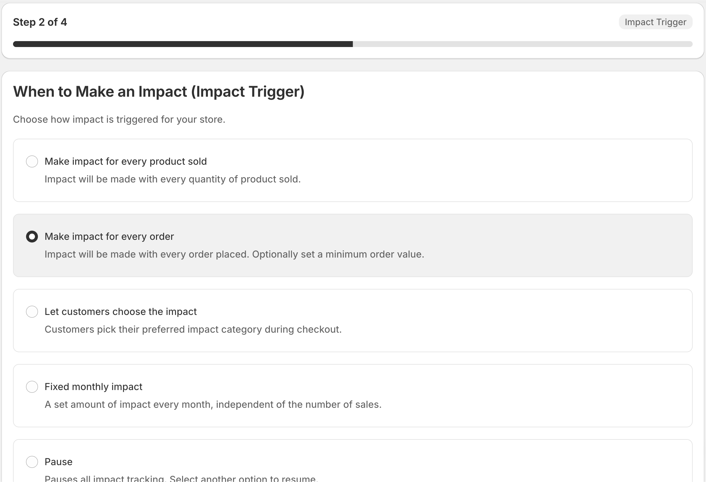 Step 2: Trigger mode selection