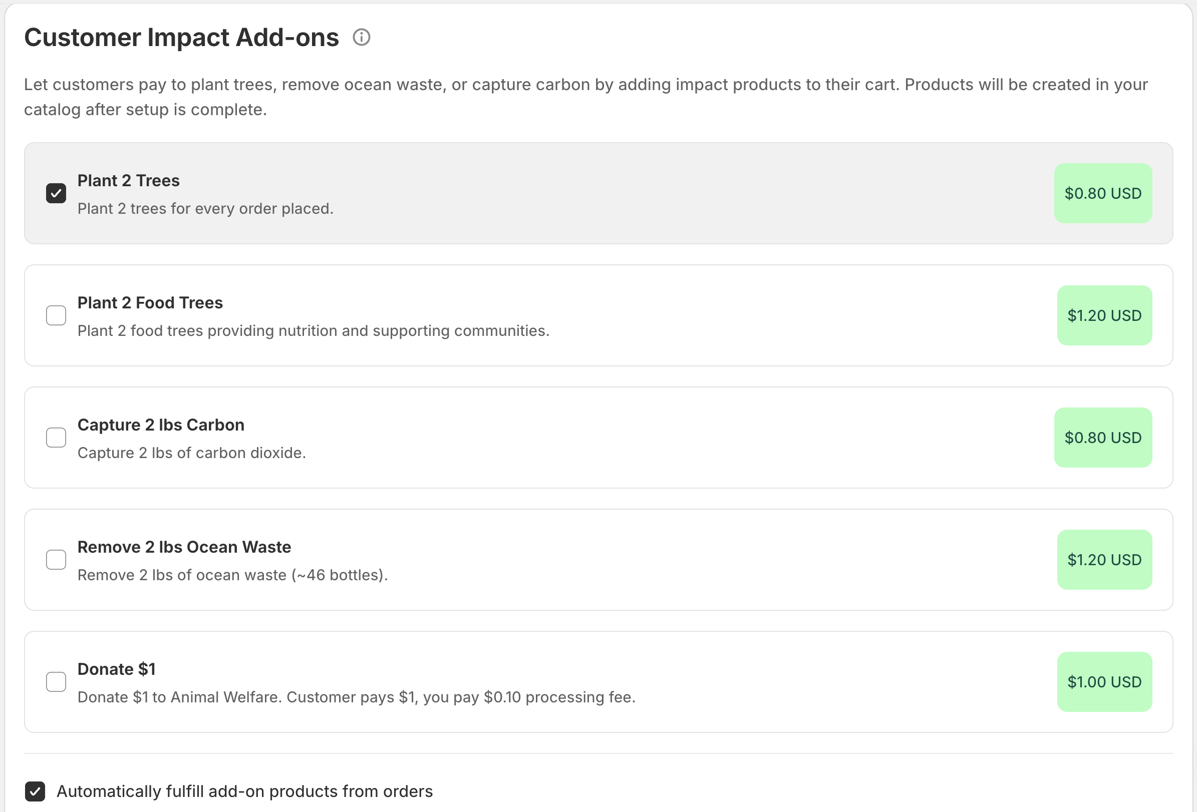 Step 3: Customer add-on products