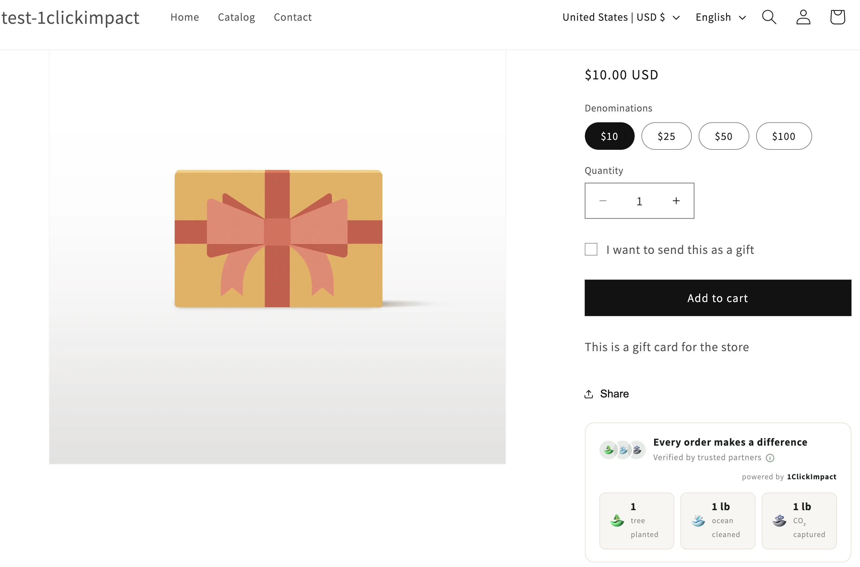 Impact Details block on product page